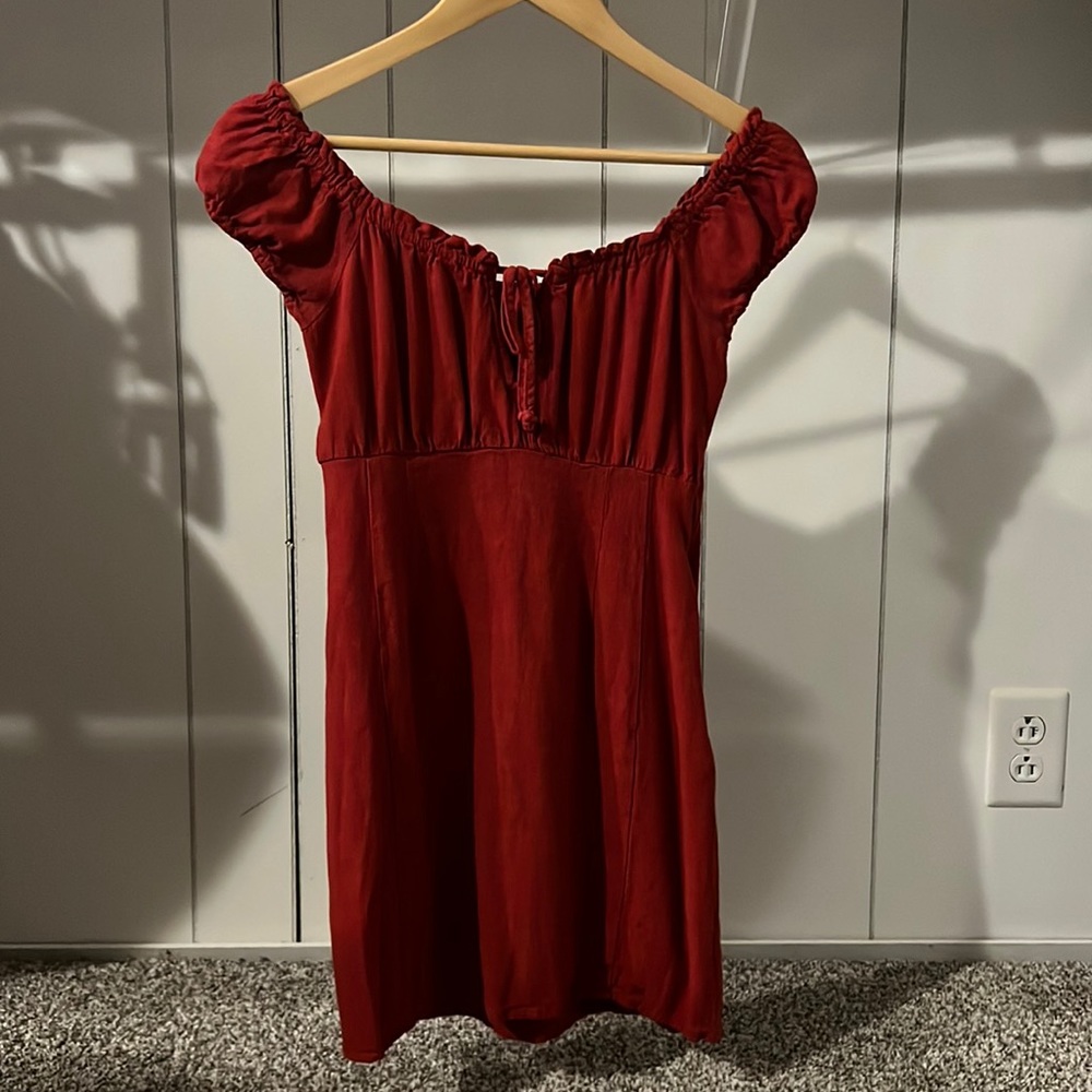 red mini dress